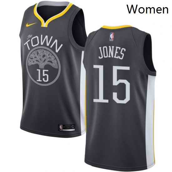 Womens Nike Golden State Warriors 15 Damian Jones Swingman Black Alternate NBA Jersey Statement Edition